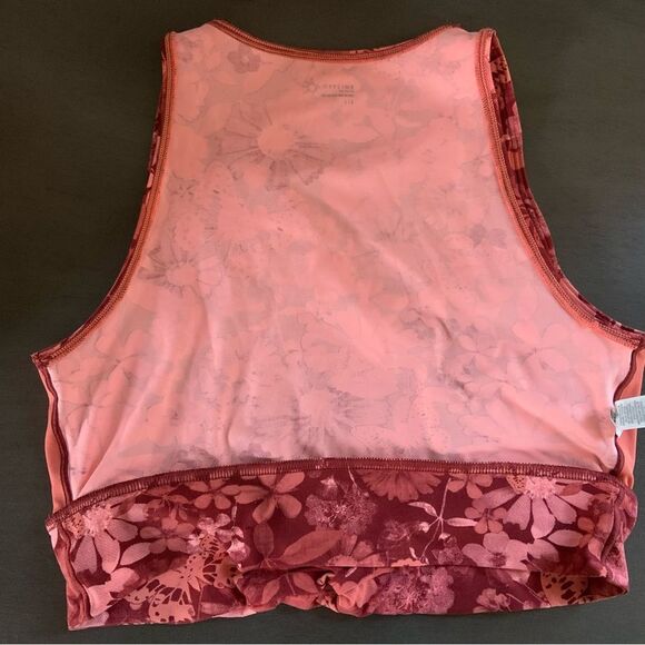 AERIE Offline Real Me XTRA Twist Crop Tank Top Coral Red Orange Large - Picture 7 of 10